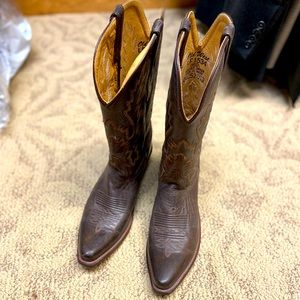 Old West Leather Cowboy Boots - size 9